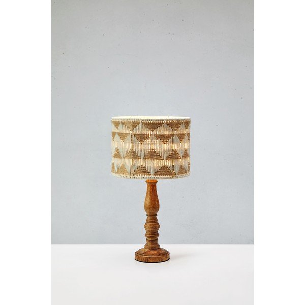 Brūna/dabīga toņa galda lampa ar auduma/džutas abažūru (augstums 45 cm) Ano – Markslöjd-image-3