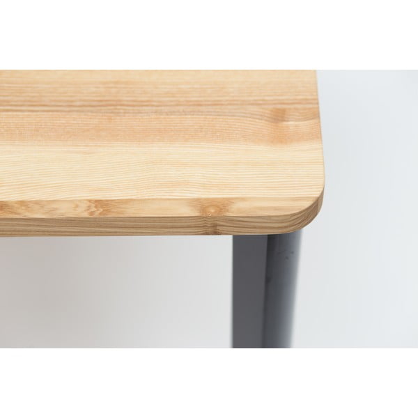 Melns pusdienu galds ar noapaļotām kājām Ragaba TRIVENTI, 120 x 80 cm-image-1