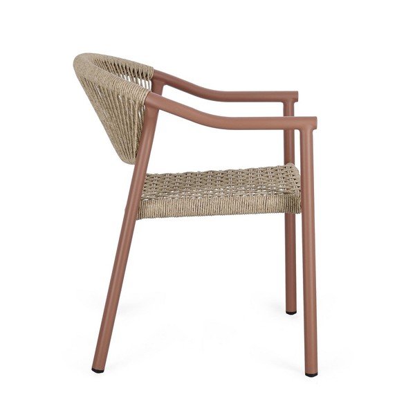 Sarkans/dabīga toņa metāla dārza krēsls Canarias – Bizzotto-image-3