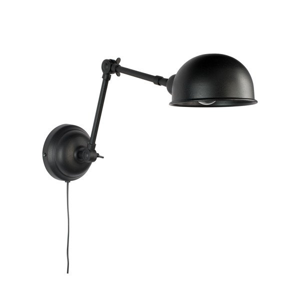 Melna sienas lampa White Label Maarten