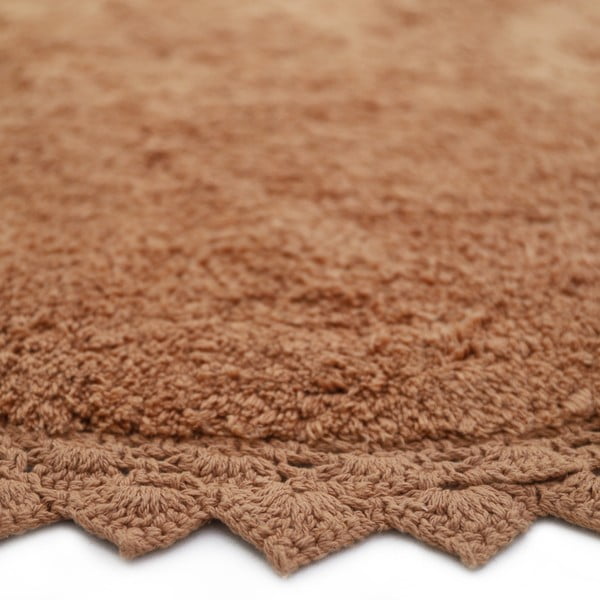 Ķieģeļu sarkans mazgājams/ar rokām darināts kokvilnas apaļš paklājs ø 110 cm Perla Toffee – Nattiot-image-4