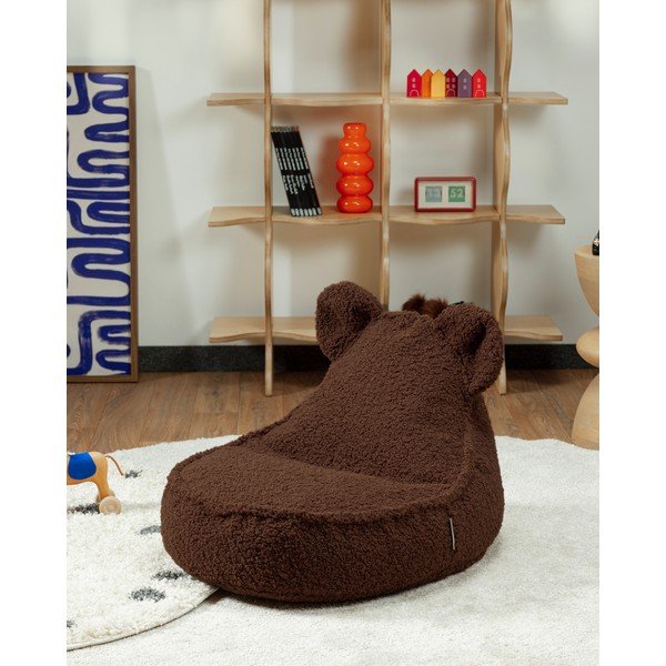 Tumši brūns bērnu sēžammaiss no buklē auduma Warm Hazel – Wigiwama-image-3