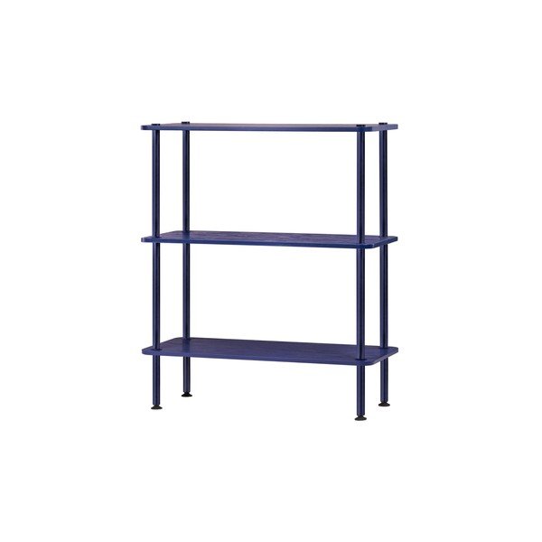 Zils plaukts ar ozolkoka imitāciju 80x90,5x35 cm Teidi – noo.ma