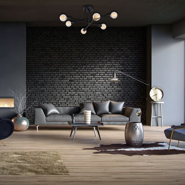 Melna griestu lampa 64x64 cm Flower – Opviq lights-image-4