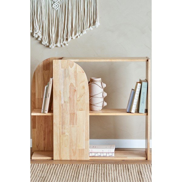 Dabīga toņa gumijkoka masīvkoka grāmatplaukts 85x70 cm Alec – Bloomingville-image-4