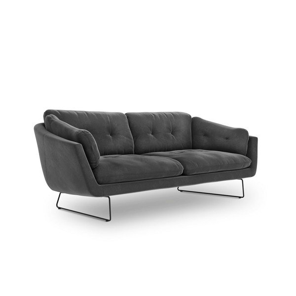 Tumši pelēks samta dīvāns Windsor & Co Sofas Gravity-image-2
