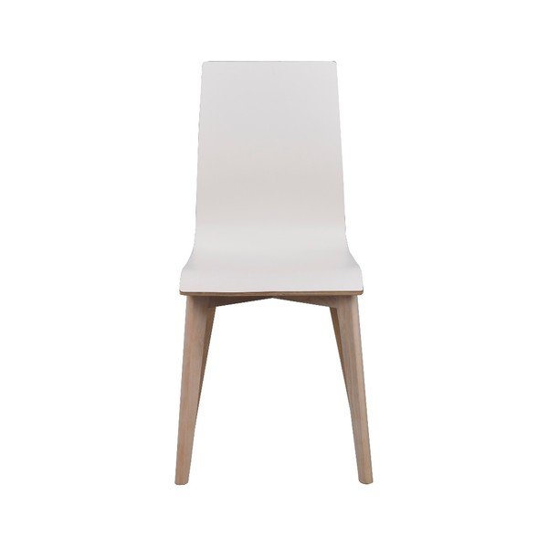 Balts ēdamistabas krēsls ar gaiši brūnām kājām Rowico Grace-image-2