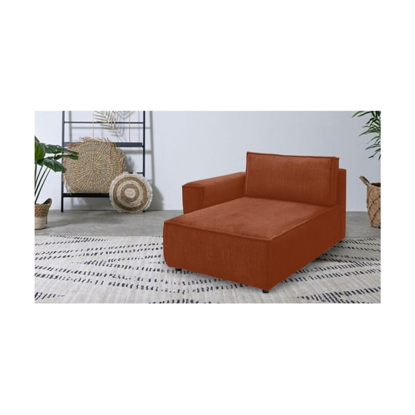 Ķieģeļu sarkans velveta modulārais dīvāns (ar kreiso stūri) Nihad modular – Bobochic Paris-image-1