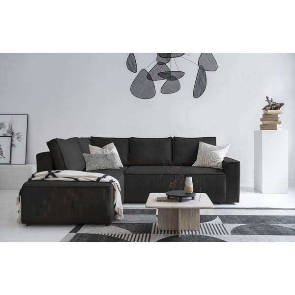 Antracīta pelēks velveta salokāms stūra dīvāns (ar kreiso stūri) Brave Dave – Miuform-image-4