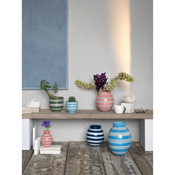 Rozā un balta porcelāna vāze Kähler Design Nuovo, augstums 20,5 cm-image-4