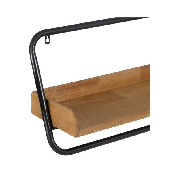 Dabīga toņa gumijkoka masīvkoka sienas plaukts 120 cm – Ixia-image-2