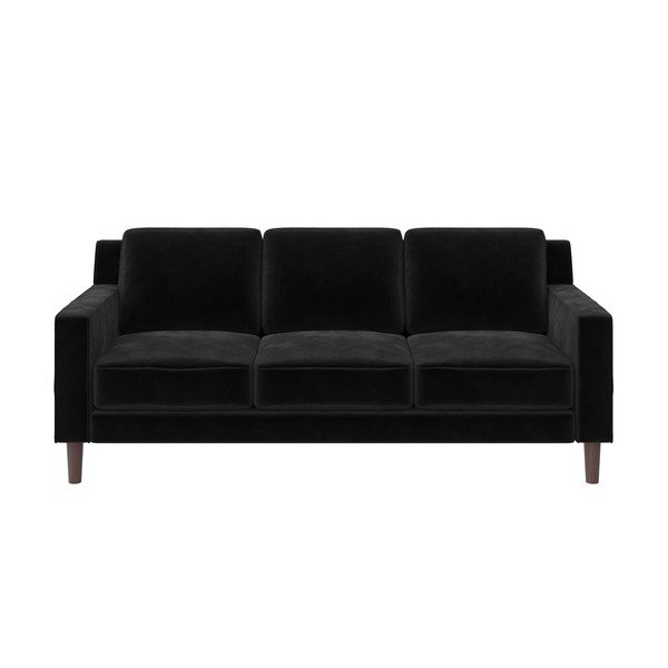 Melns samta dīvāns 83 cm Brynn – Støraa