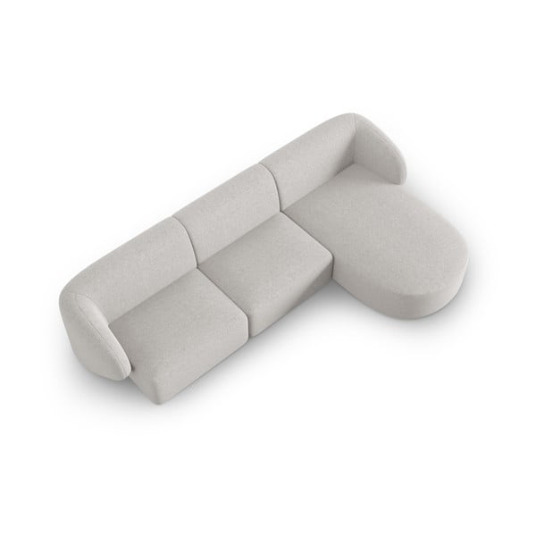 Gaiši pelēks stūra dīvāns no šenila auduma (ar labo stūri/ar zvilni) Paolo – Milo Casa-image-2