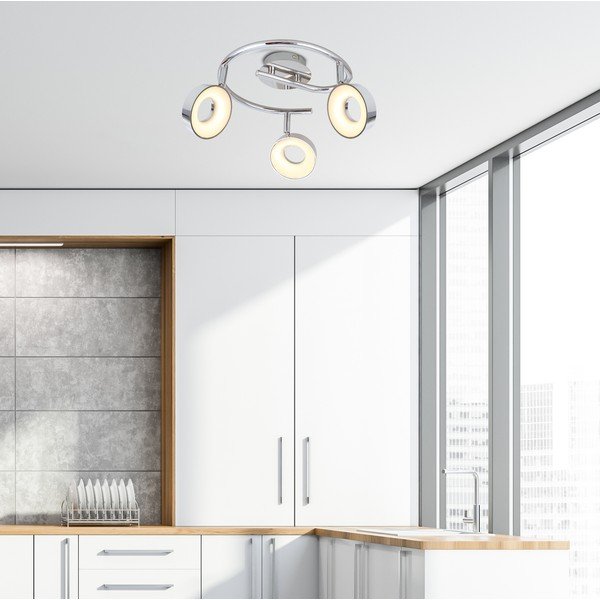 Spīdīgas sudraba krāsas LED griestu lampa 40x40 cm Isla – Candellux Lighting-image-1