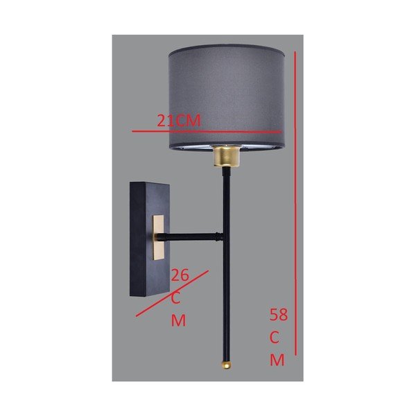 Melna/pelēka sienas lampa Sconce T – Magenta Home-image-2