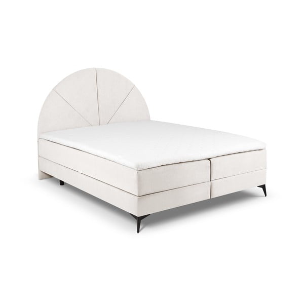 Bēša atsperu gulta ar uzglabāšanas vietu 160x200 cm Sunset – Cosmopolitan Design