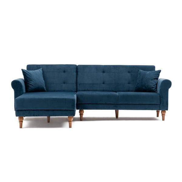 Tumši zils dīvāns Madona, kreisais stūris