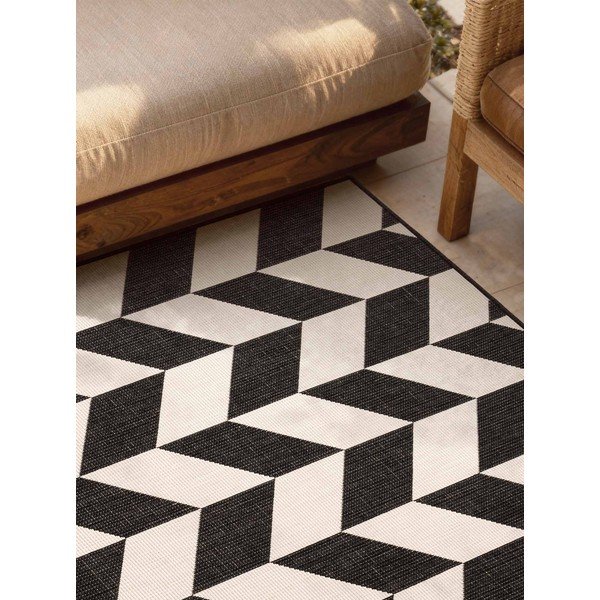 Melns/krēmkrāsas iekštelpu un āra paklājs 120x170 cm Haringey Terrick – Ted Baker-image-3