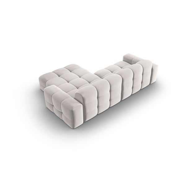 Gaiši pelēks samta stūra dīvāns (labais stūris) Kendal – Micadoni Home-image-4