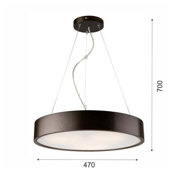 Tumši brūna piekaramā lampa no stikla ø 47 cm Eveline – LAMKUR-image-4