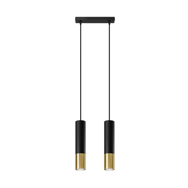 Piekaramā lampa ar metāla abažūru melnā un zelta krāsā 30x6 cm Longbot – Nice Lamps