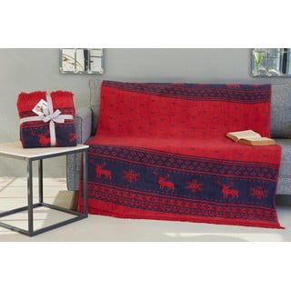Ziemassvētku kokvilnas pleds 155x127 cm - Mila Home