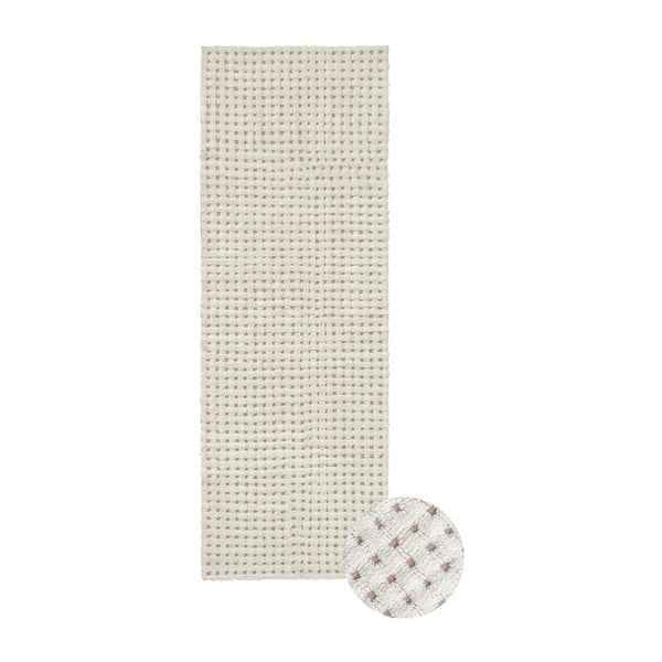 Ziloņkaula krāsas mazgājams/ar rokām darināts vilnas celiņa paklājs 80x230 cm Unexpected Wool – Lorena Canals