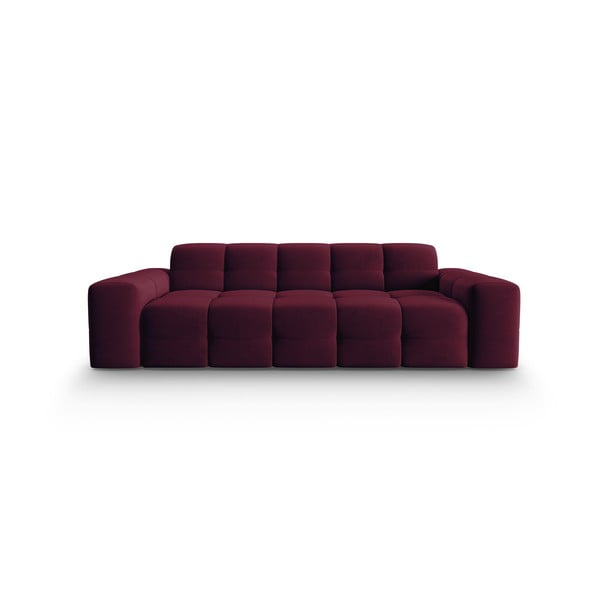 Bordo sarkans samta dīvāns 222 cm Kendal – Micadoni Home