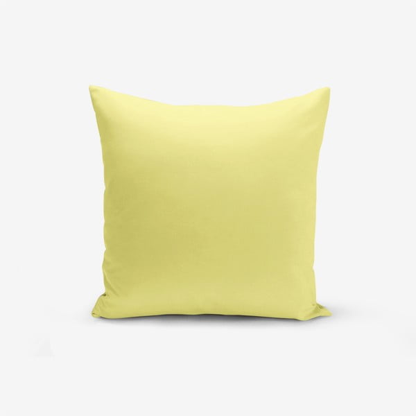 Dzeltena kokvilnas maisījuma spilvendrāna Minimalist Cushion Covers , 45 x 45 cm
