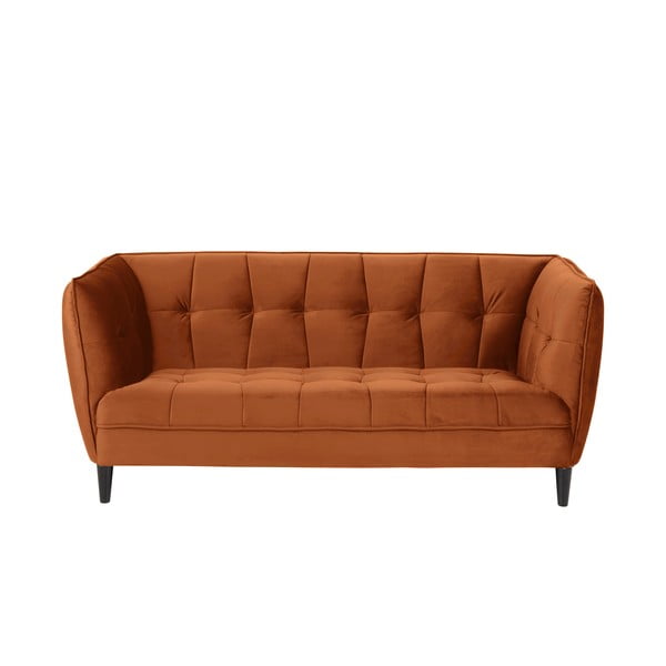 Oranžs samta dīvāns Actona Jonna, 182 cm
