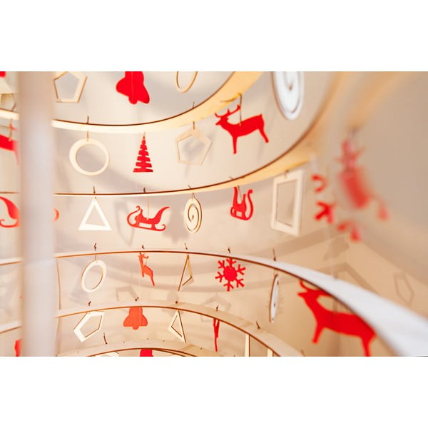 10 sarkana filca Ziemassvētku rotājumu komplekts Spira Medium-image-1