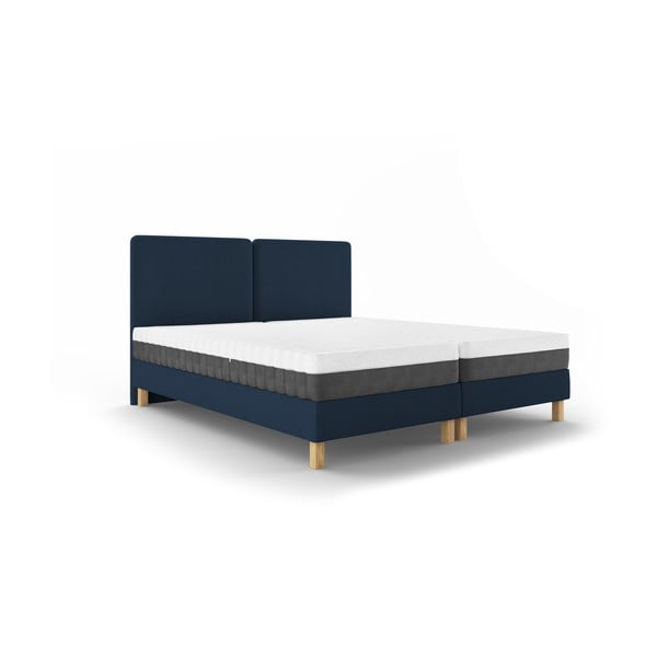 Tumši zila divguļamā gulta Mazzini Beds Lotus, 180 x 200 cm