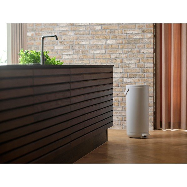 Balta plastmasas atkritumu tvertne ar pedāli 35 l Circular – Zone-image-1