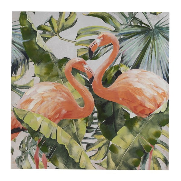 Sienas glezna uz audekļa Zoss Mūsdienu stils Flamingo Dos Cubico, 100 x 100 cm