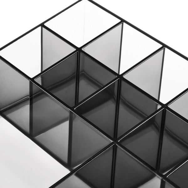 Matēts melns vannas istabas organizators kosmētikai no pārstrādātas plastmasas Cosmetic Station – iDesign-image-4