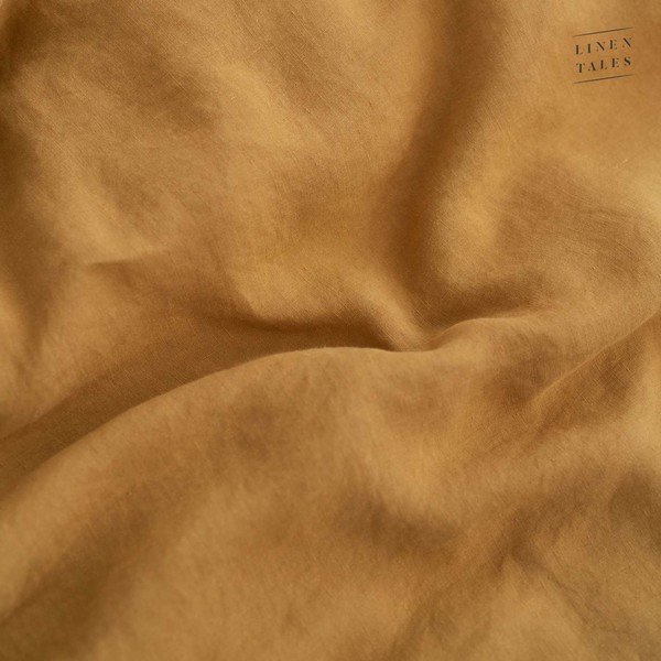 Dzeltens vienguļamais segas pārvalks no kaņepju šķiedras 140x200 cm – Linen Tales-image-4