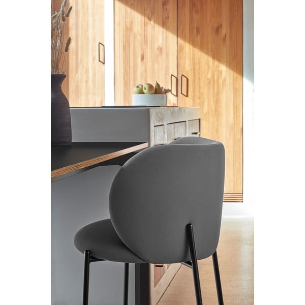 Tumši pelēki polsterēti ēdamistabas krēsli (2 gab.) Mogi – Teulat-image-1