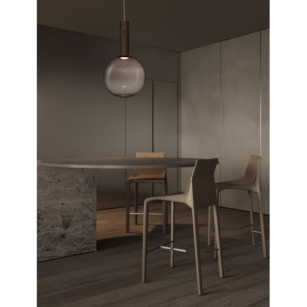 Brūna stikla LED piekaramā lampa ar regulējamu spilgtumu ø 30 cm Nostos – Nova Luce-image-3