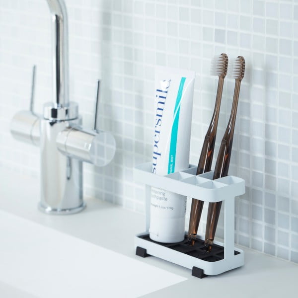 Balts zobu birstes un zobu pastas turētājs YAMAZAKI Tower-image-1