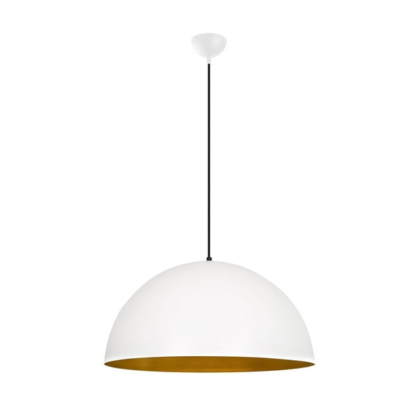Balta piekaramā lampa ar metāla abažūru ø 60 cm Sivani – Opviq lights-image-2