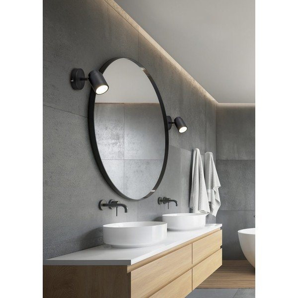 Matēta melna metāla lampa ar starmešiem 10x9 cm Angelo – Trio-image-1