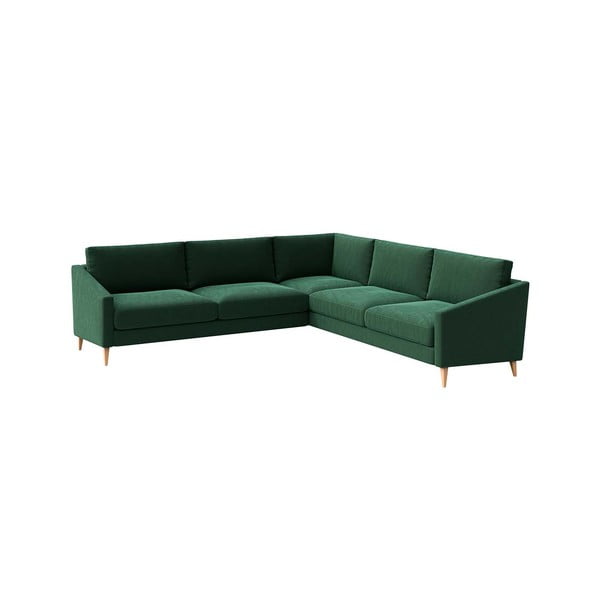 Tumši zaļš samta stūra dīvāns Karoto – Ame Yens