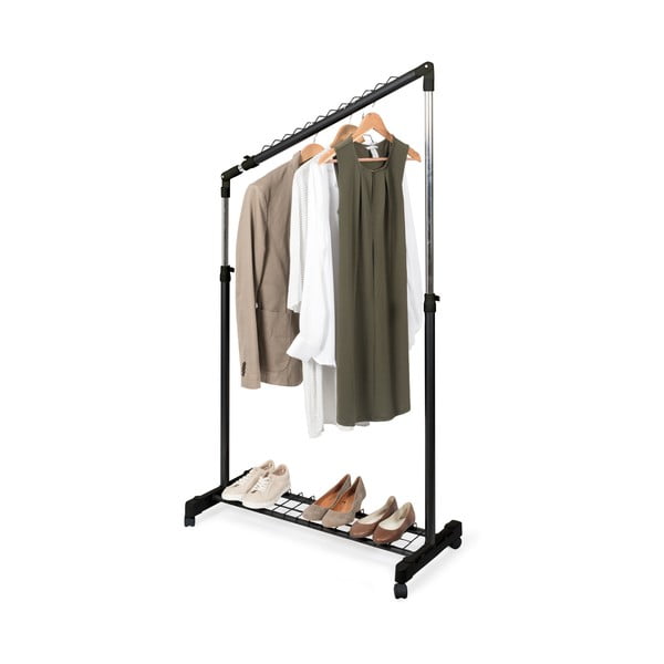 Melns metāla pagarināms/pārvietojams drēbju pakaramais statīvs Under Stairs – Compactor-image-2