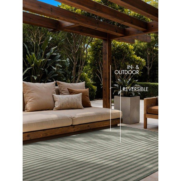 Zaļš/krēmkrāsas iekštelpu un āra paklājs 200x300 cm Haringey Linley – Ted Baker-image-4