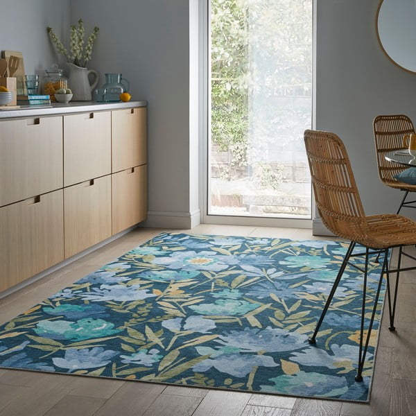 Zils mazgājams paklājs 230x160 cm Alyssa – Flair Rugs-image-1