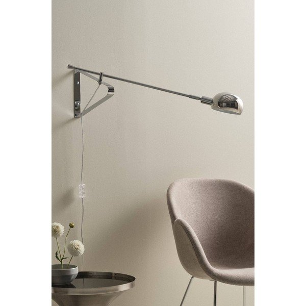 Spīdīgas sudraba krāsas tērauda sienas lampa ar saliekamu konstrukciju ar vadu Lincon – Jotex-image-2