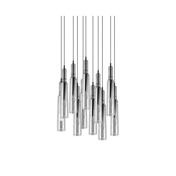 Melna/sudraba krāsas LED piekaramā lampa ar stikla abažūru ø 50 cm Lucent – Trio Select-image-2