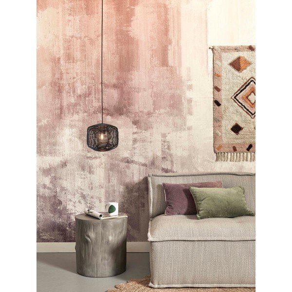 Melna piekaramā lampa ar rotangpalmas abažūru ø 25 cm Tanami – Good&Mojo-image-3