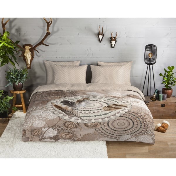 Brūna vienguļamā flaneļa gultas veļa 140x200 cm Ringhda – HIP-image-1