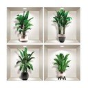 4 3D sienas uzlīmju komplekts Ambiance Exotic Palm Leaves
